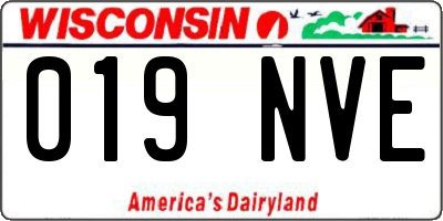 WI license plate 019NVE