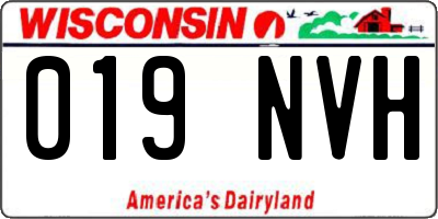 WI license plate 019NVH