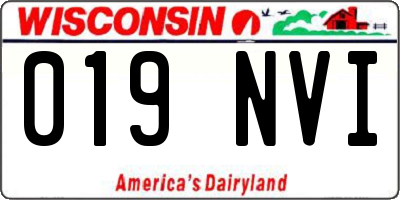 WI license plate 019NVI