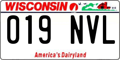 WI license plate 019NVL