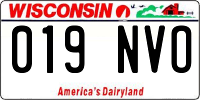 WI license plate 019NVO