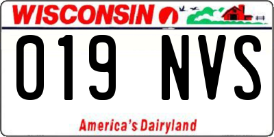 WI license plate 019NVS