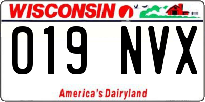 WI license plate 019NVX