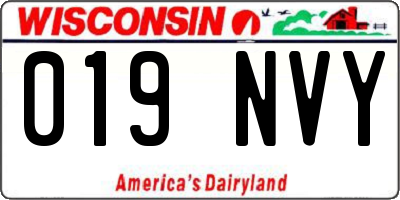 WI license plate 019NVY