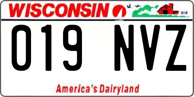 WI license plate 019NVZ