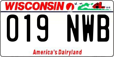 WI license plate 019NWB