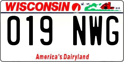 WI license plate 019NWG