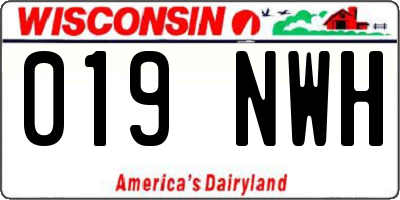 WI license plate 019NWH