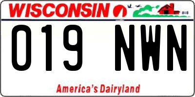 WI license plate 019NWN