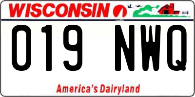 WI license plate 019NWQ