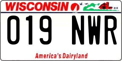 WI license plate 019NWR