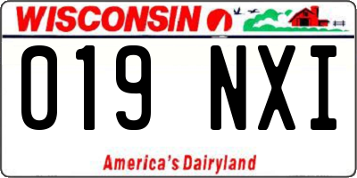 WI license plate 019NXI