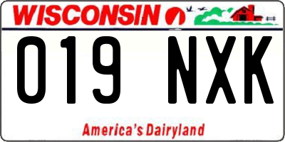 WI license plate 019NXK