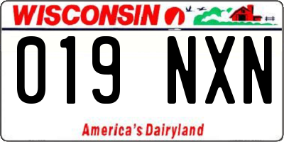 WI license plate 019NXN