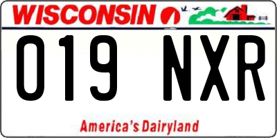 WI license plate 019NXR