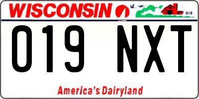 WI license plate 019NXT