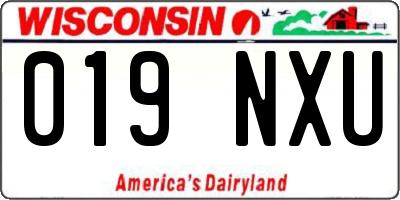 WI license plate 019NXU