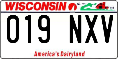 WI license plate 019NXV
