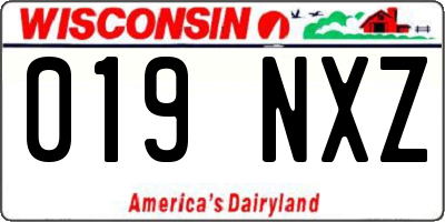 WI license plate 019NXZ