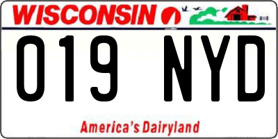 WI license plate 019NYD