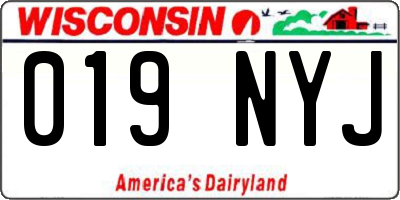 WI license plate 019NYJ