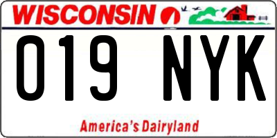 WI license plate 019NYK