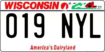WI license plate 019NYL