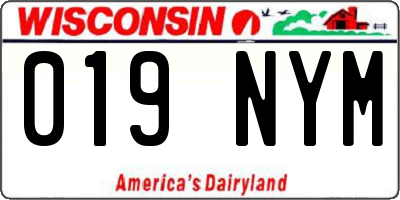 WI license plate 019NYM