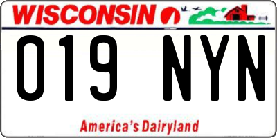 WI license plate 019NYN