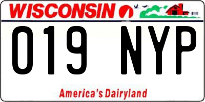WI license plate 019NYP