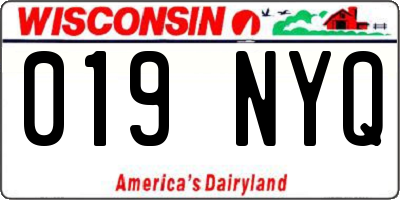 WI license plate 019NYQ