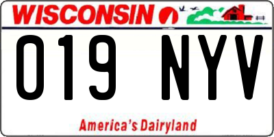 WI license plate 019NYV