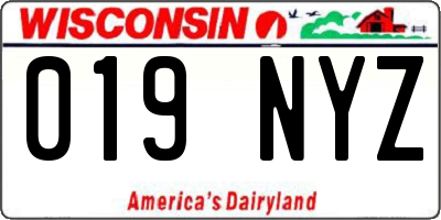 WI license plate 019NYZ