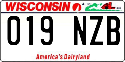 WI license plate 019NZB