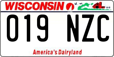 WI license plate 019NZC
