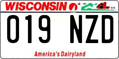 WI license plate 019NZD