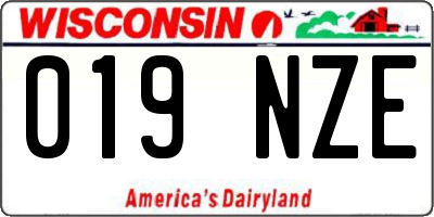 WI license plate 019NZE