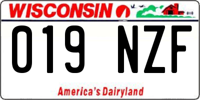 WI license plate 019NZF