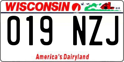 WI license plate 019NZJ