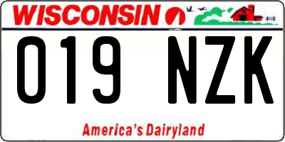 WI license plate 019NZK