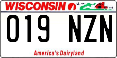 WI license plate 019NZN