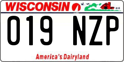 WI license plate 019NZP