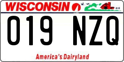 WI license plate 019NZQ