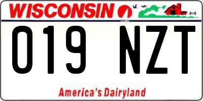 WI license plate 019NZT