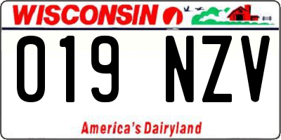 WI license plate 019NZV