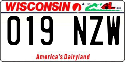 WI license plate 019NZW