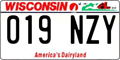 WI license plate 019NZY