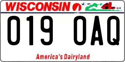 WI license plate 019OAQ