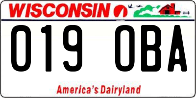 WI license plate 019OBA