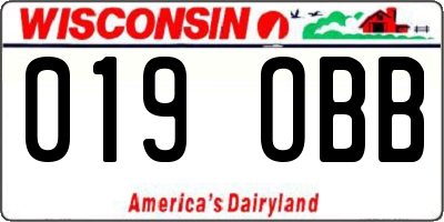 WI license plate 019OBB